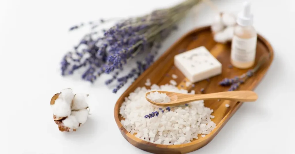 banho de sal grosso com lavanda